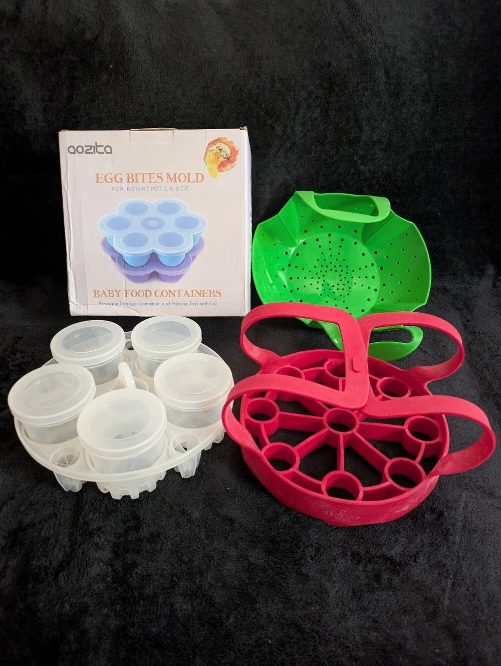 Instant Pot Accessories Bundle Oxo Silicone Steamer Basket Trivet Egg Bite Molds